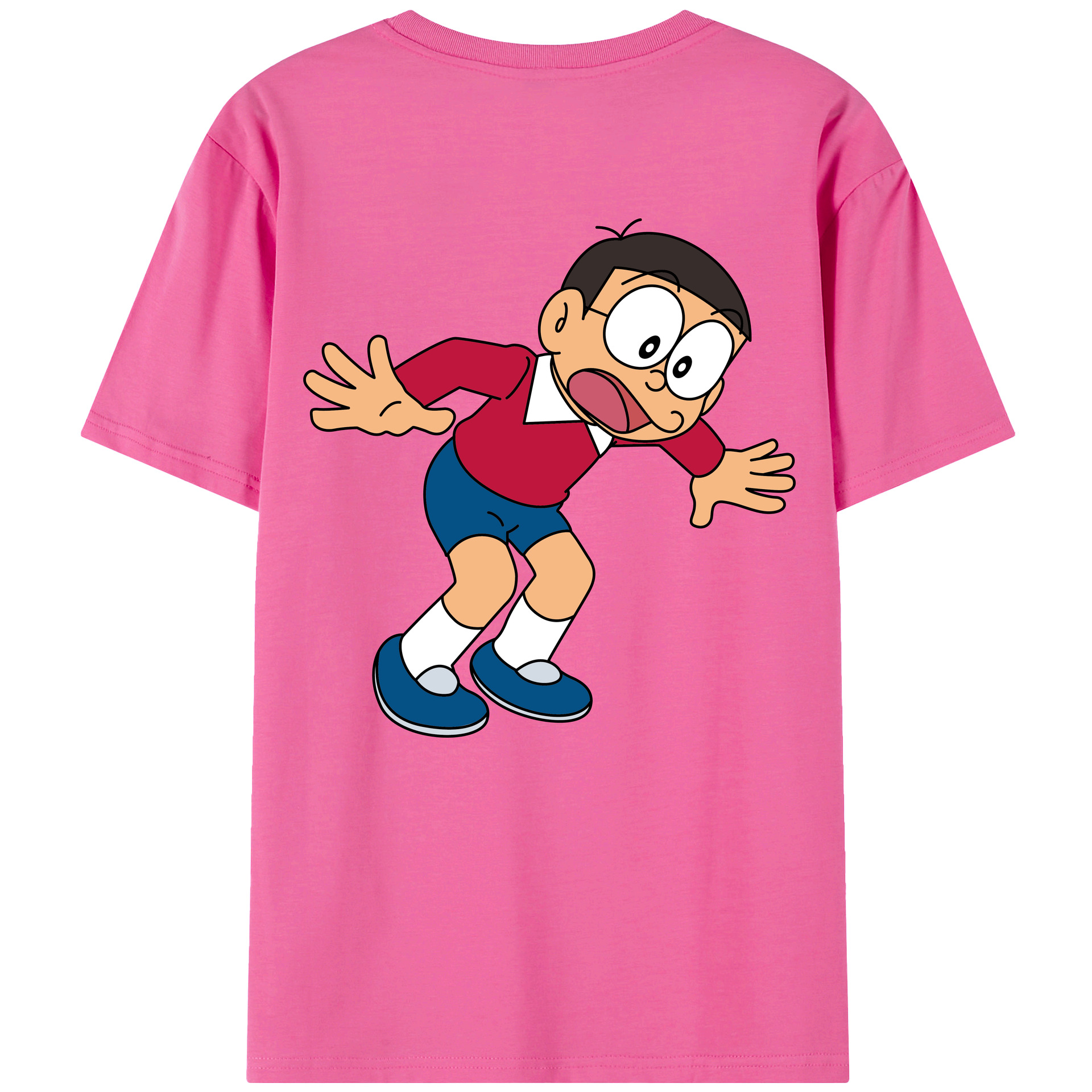 （画像用） ドラえもん 野比 のび太 Doraemon Nobita Nobi レディース半袖Tシャツ(バックプリント)